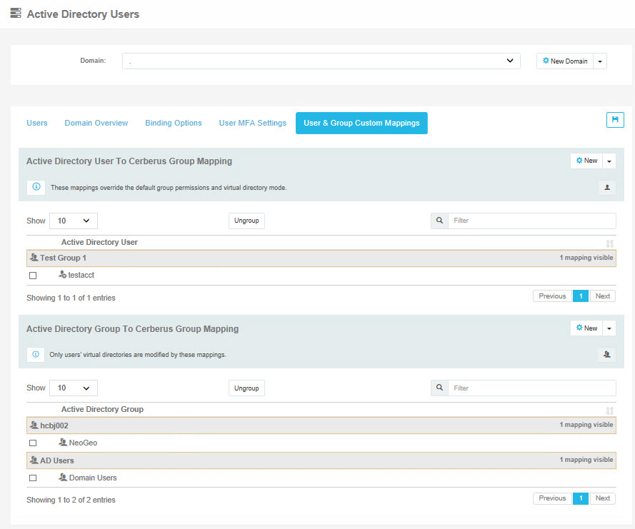 AD user to group mappings