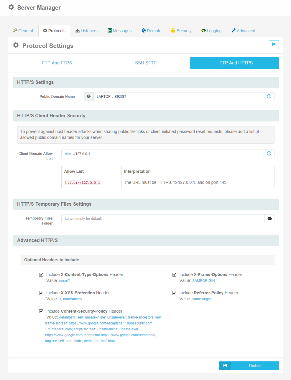 HTTP/S Settings